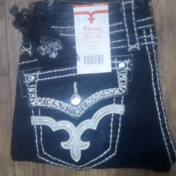 Rock Revival Women's 26 Skinny May    Embellished Bejeweled Distressed NWT - Picture 4 of 15